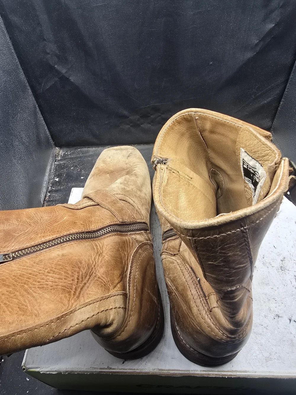 Frye Brown Leather Men's Chukka Zip Boots
